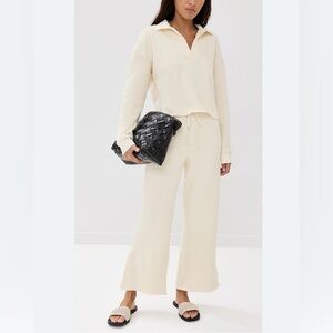 LNA Designer Sweat Set Skate Wide-Leg Pants & Cropped Sweatshirt Size XS S